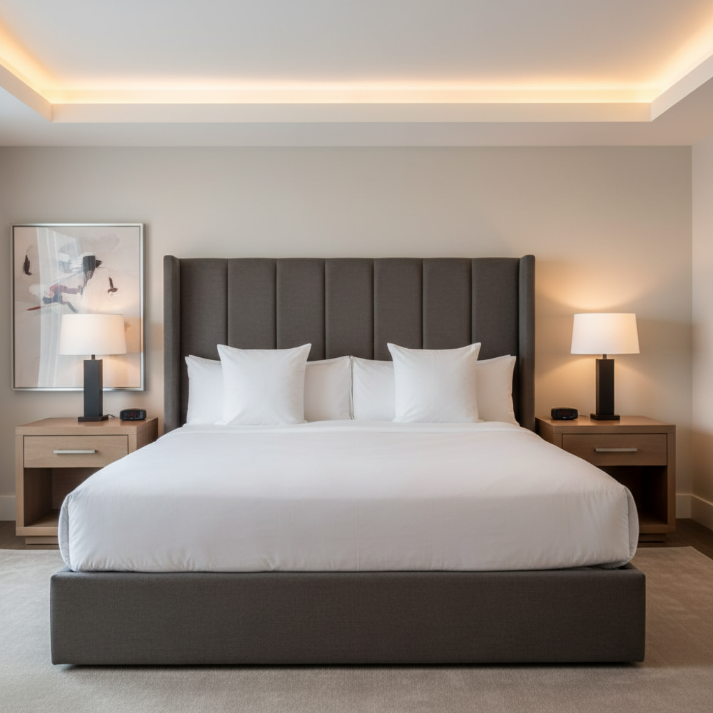 Turks Landing - Nero Upholstered Headboard | Architectural Fabrics