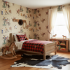 The Original Yeeha 1950's Cowboy Mid-Century Modern | Architectural Wallcoverings - Boys Bedroom Room Setting