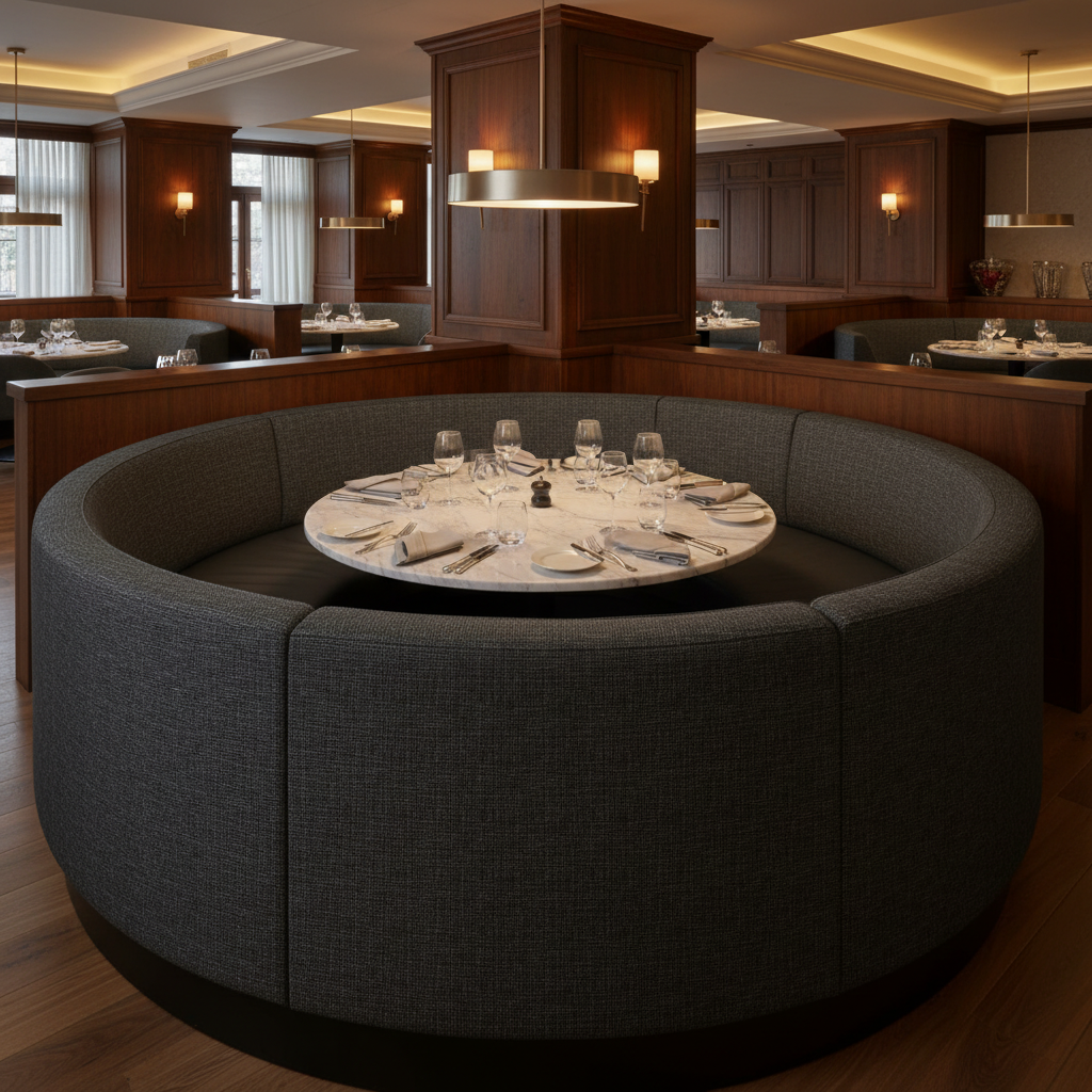 Point Udall - Pepper Upholstered Banquette | Architectural Fabrics