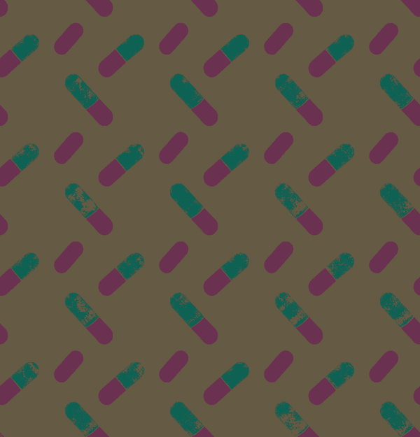Pharmacy Follies - Aubergine Apothecary - Whimsical Wallcoverings