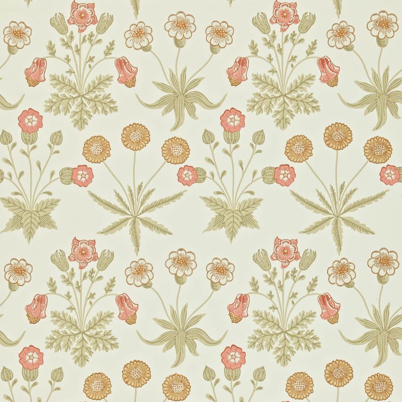 Daisy Wallpaper Manilla Coral | William Morris