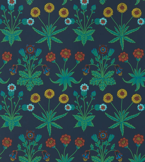 Daisy Midnight Wallcovering | William Morris