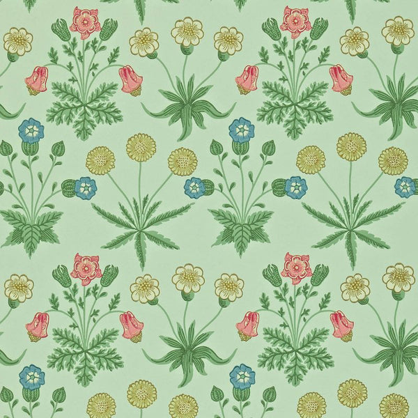 Daisy Wallpaper Rose Palegreen | William Morris