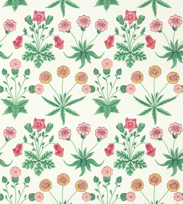 Daisy Fields Strawberry Wallcovering | William Morris