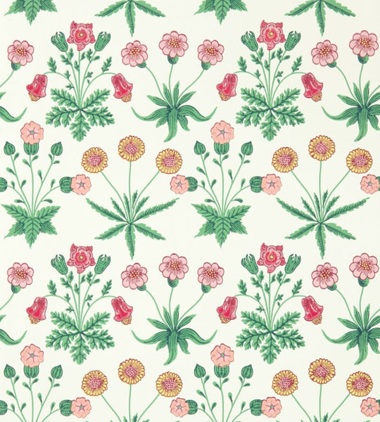 Daisy Wallpaper Fields Strawberry | William Morris