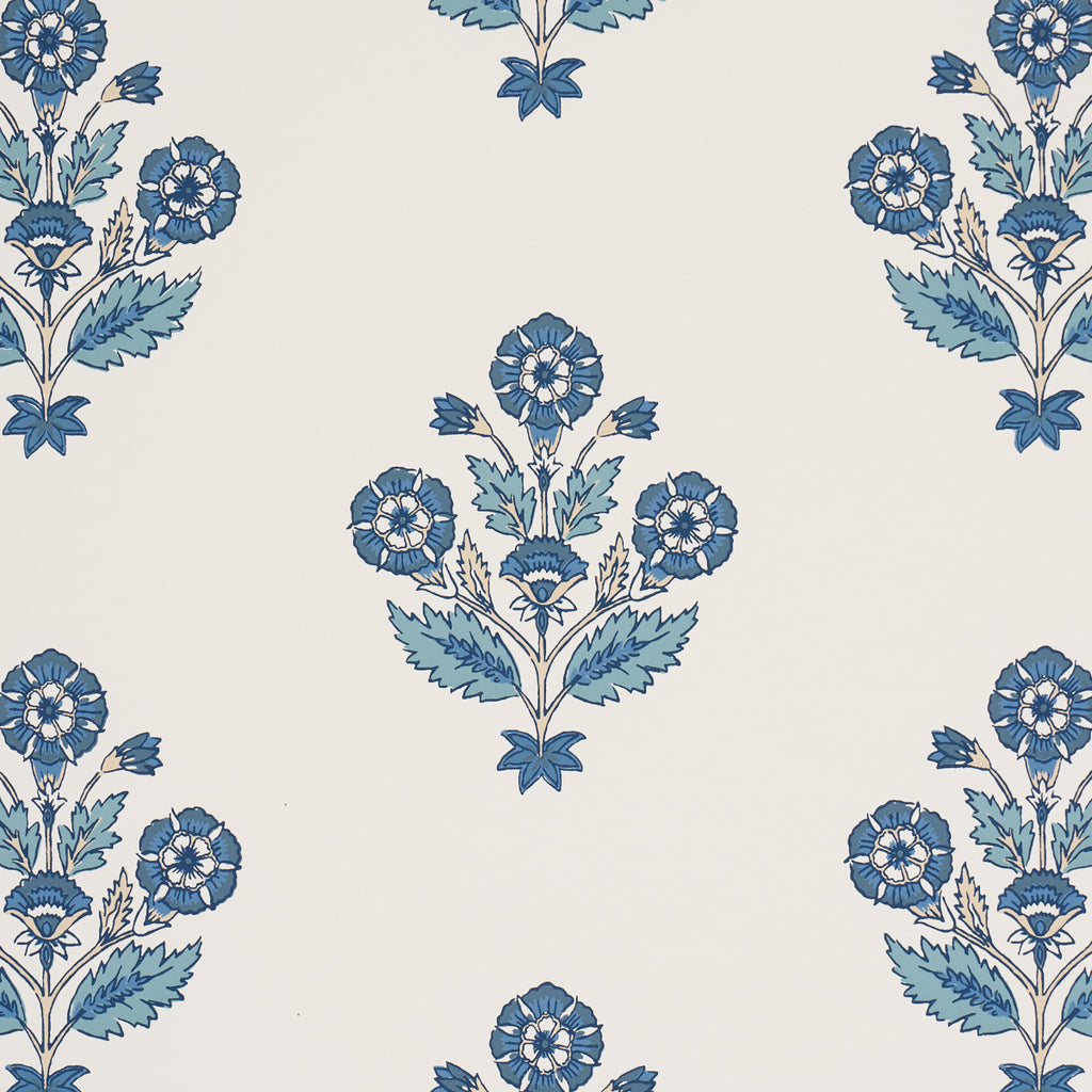 DALILA HAND-SCREEN PRINT BLUE | Schumacher - Image 6