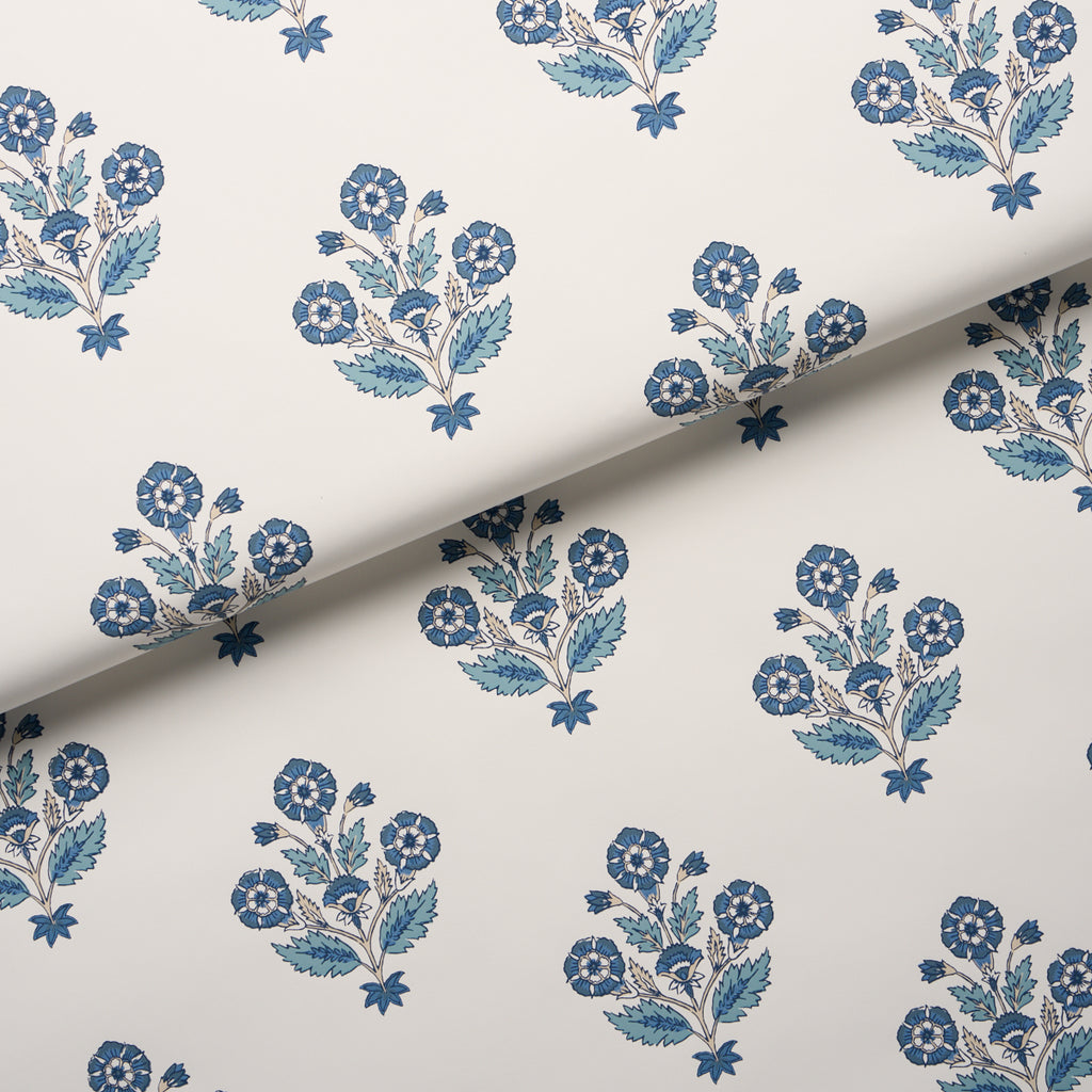 DALILA HAND-SCREEN PRINT BLUE | Schumacher - Image 8