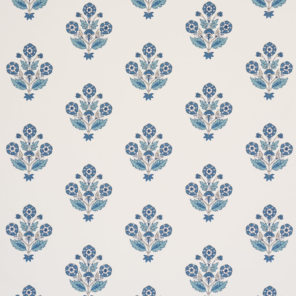 DALILA HAND-SCREEN PRINT BLUE | Schumacher - Image 1