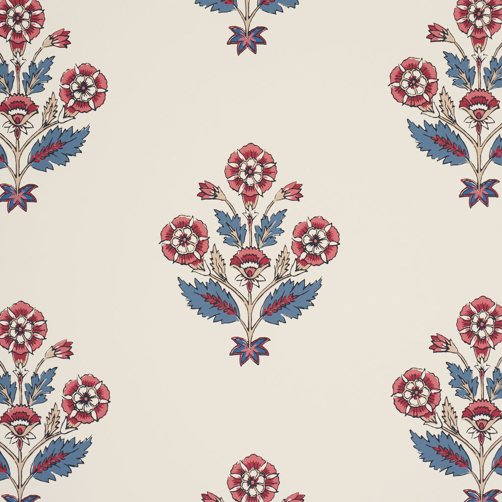 DALILA HAND-SCREEN PRINT RED & BLUE | Schumacher - Image 6