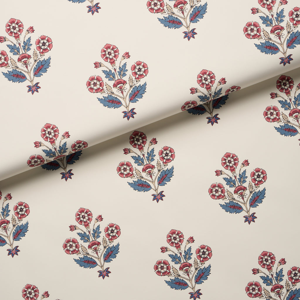 DALILA HAND-SCREEN PRINT RED & BLUE | Schumacher - Image 8