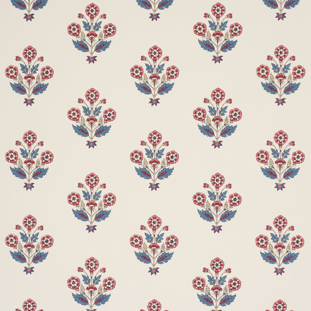 DALILA HAND-SCREEN PRINT RED & BLUE | Schumacher - Image 1