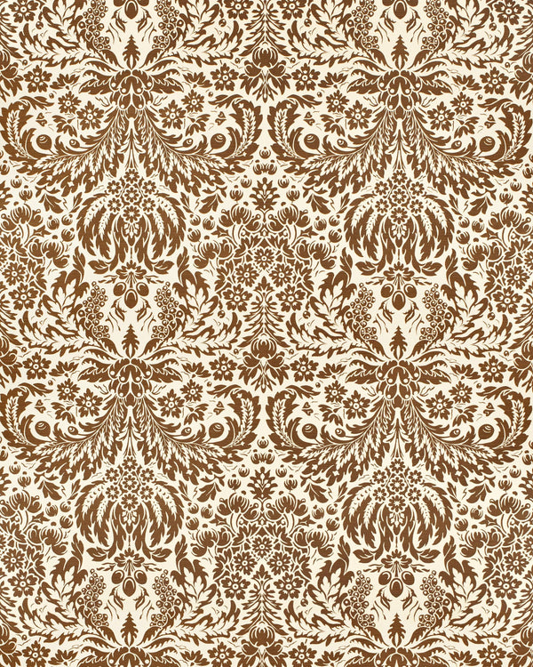 Damask Wp - Brown Wallcovering | Lee Jofa