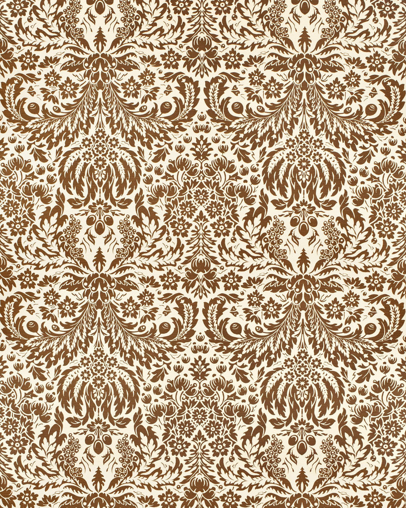Damask Wp - Brown Wallcovering | Lee Jofa