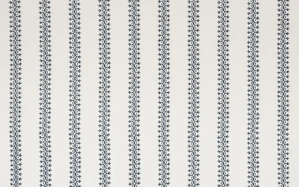 Dark Navy on Ivory Taj Linen Wallcoverings | Home Couture