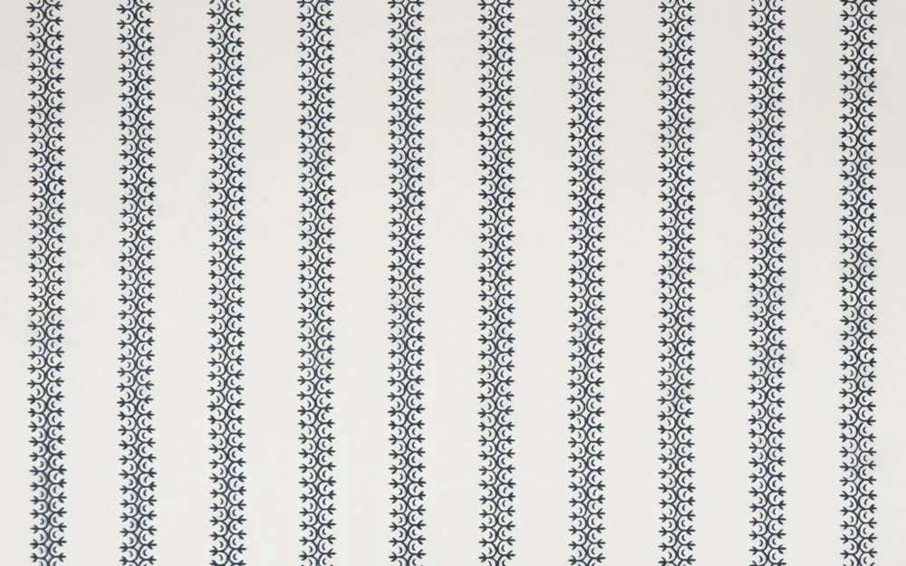 Dark Navy on Ivory Taj Linen