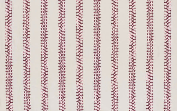 Dark Raspberry on Ivory Taj Linen Wallcoverings | Home Couture