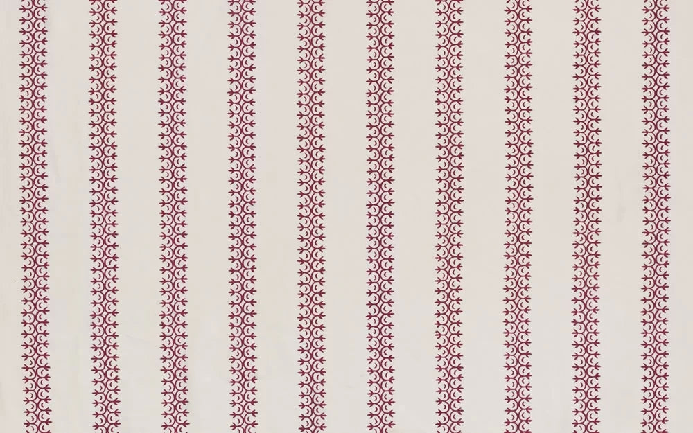 Dark Raspberry on Ivory Taj Linen