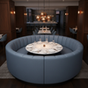 Algiers - Twilight Blue Performance Vinyl Upholstered Banquette | Architectural Fabrics