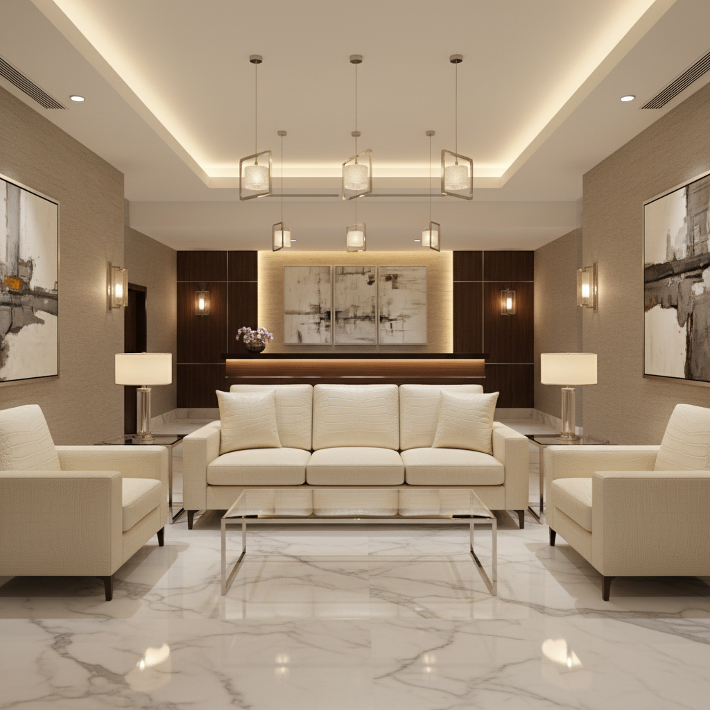 Embossed Reptile Scale Ivory Cream Upholstered Sofa | Architectural Fabrics