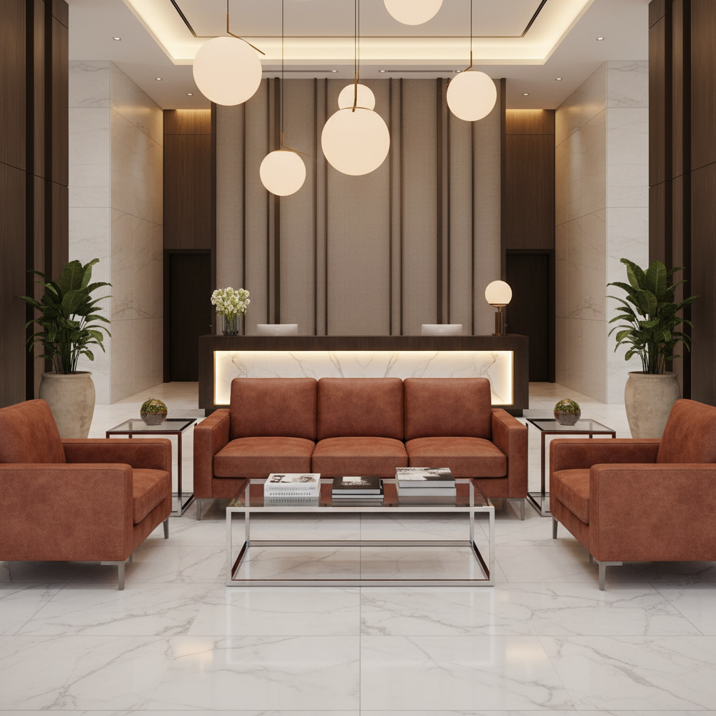 Smooth Pebble Grain Rustic Sienna Upholstered Sofa | Architectural Fabrics
