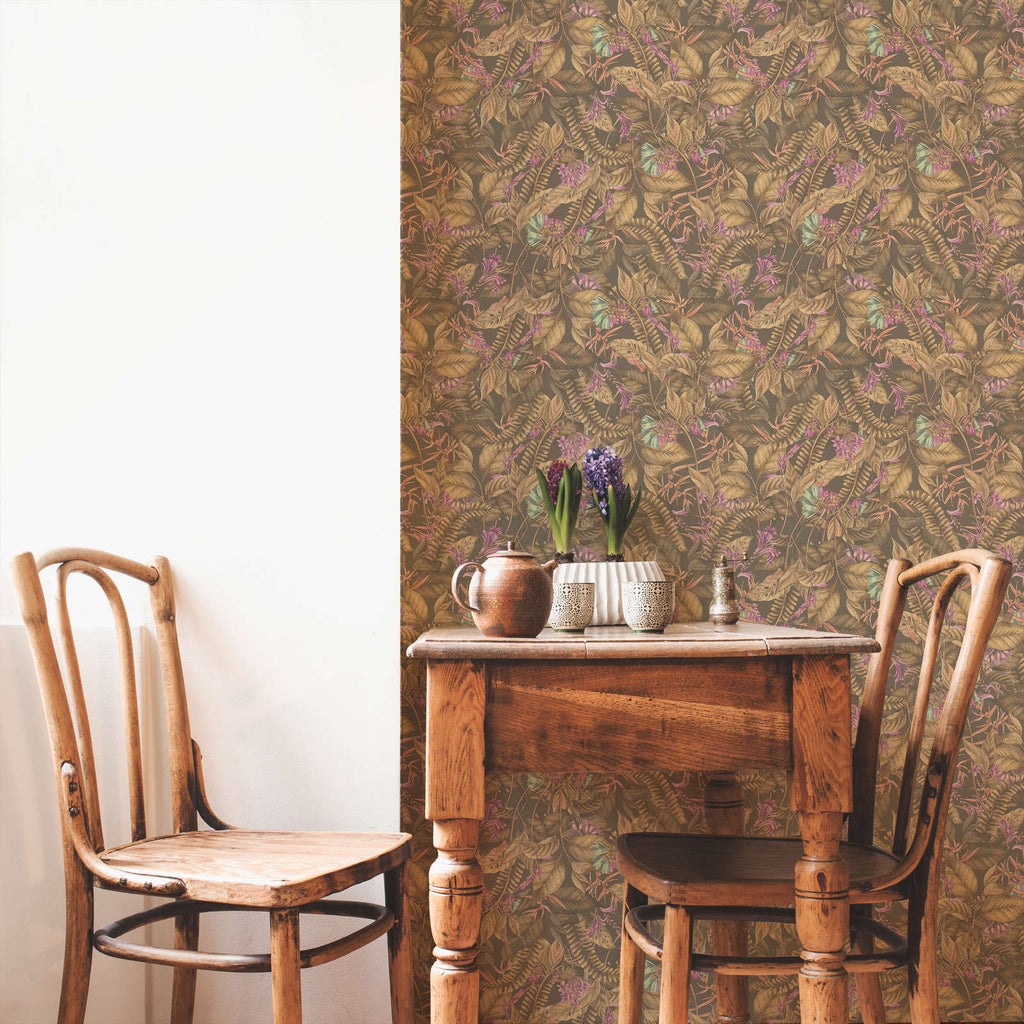 Drawn Into Nature Olive Green Wallcovering | AS Creation