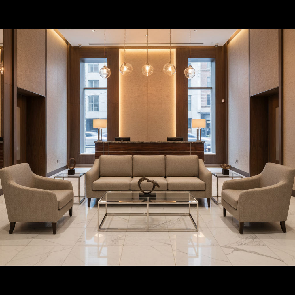 Fine Pebble Grain Soft Taupe Upholstered Sofa | Architectural Fabrics
