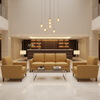Brushed Vertical Texture Golden Wheat Upholstered Sofa | Architectural Fabrics