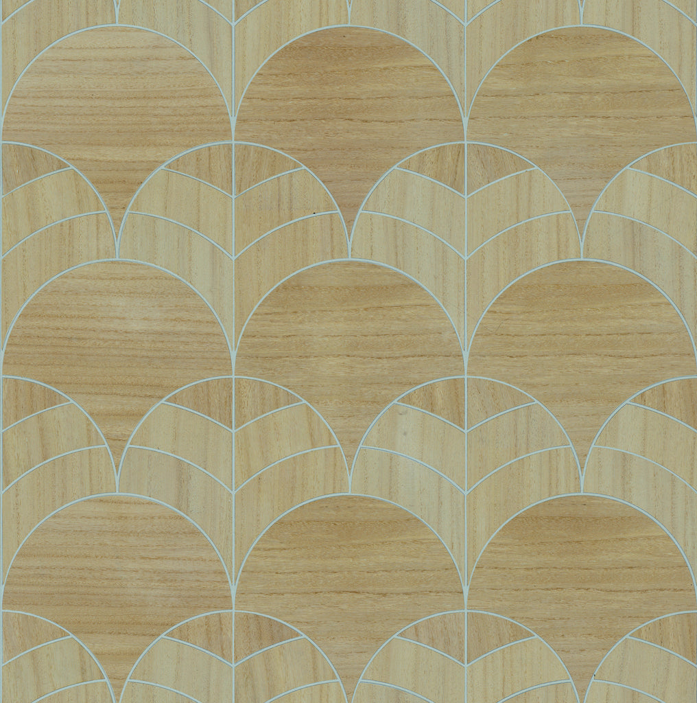 Sands Point-Mushroom Wood Veneer Wallcovering | Phillipe Romano — WOOD-500840
