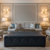 Tyrell Bay - Ink Upholstered Ottoman | Architectural Fabrics