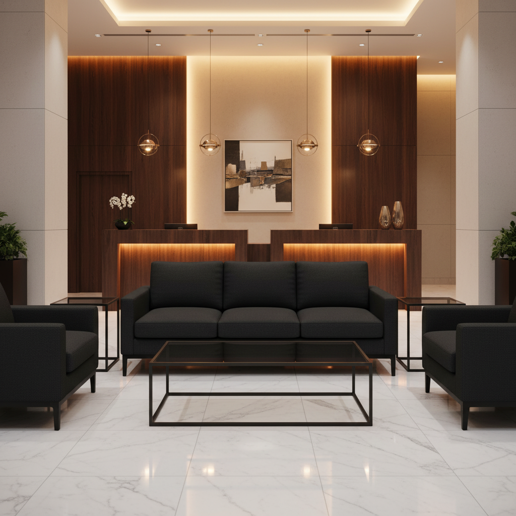 Fine Pebble Grain Deep Onyx Upholstered Sofa | Architectural Fabrics