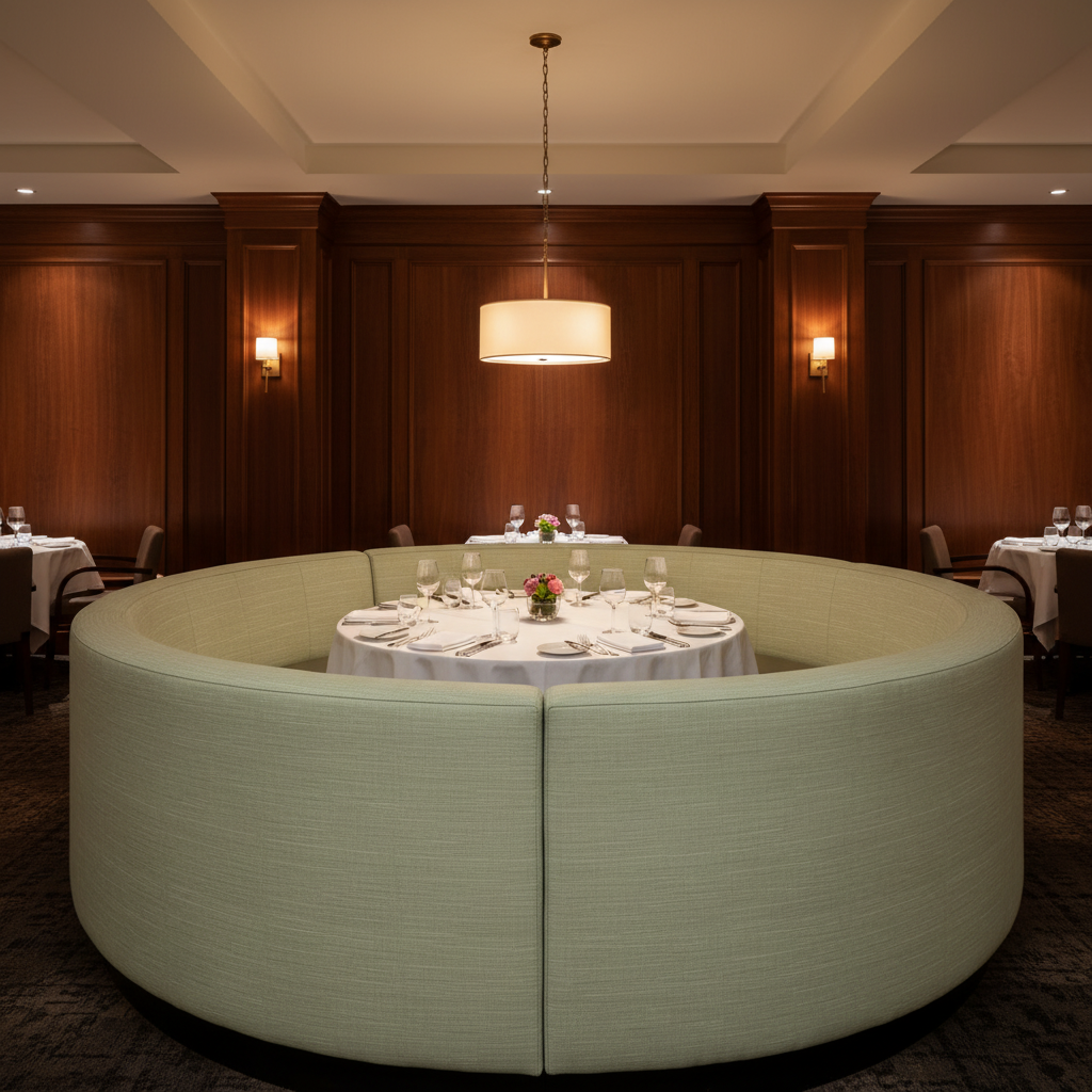 Tradewind Trace - Celadon Upholstered Banquette | Architectural Fabrics