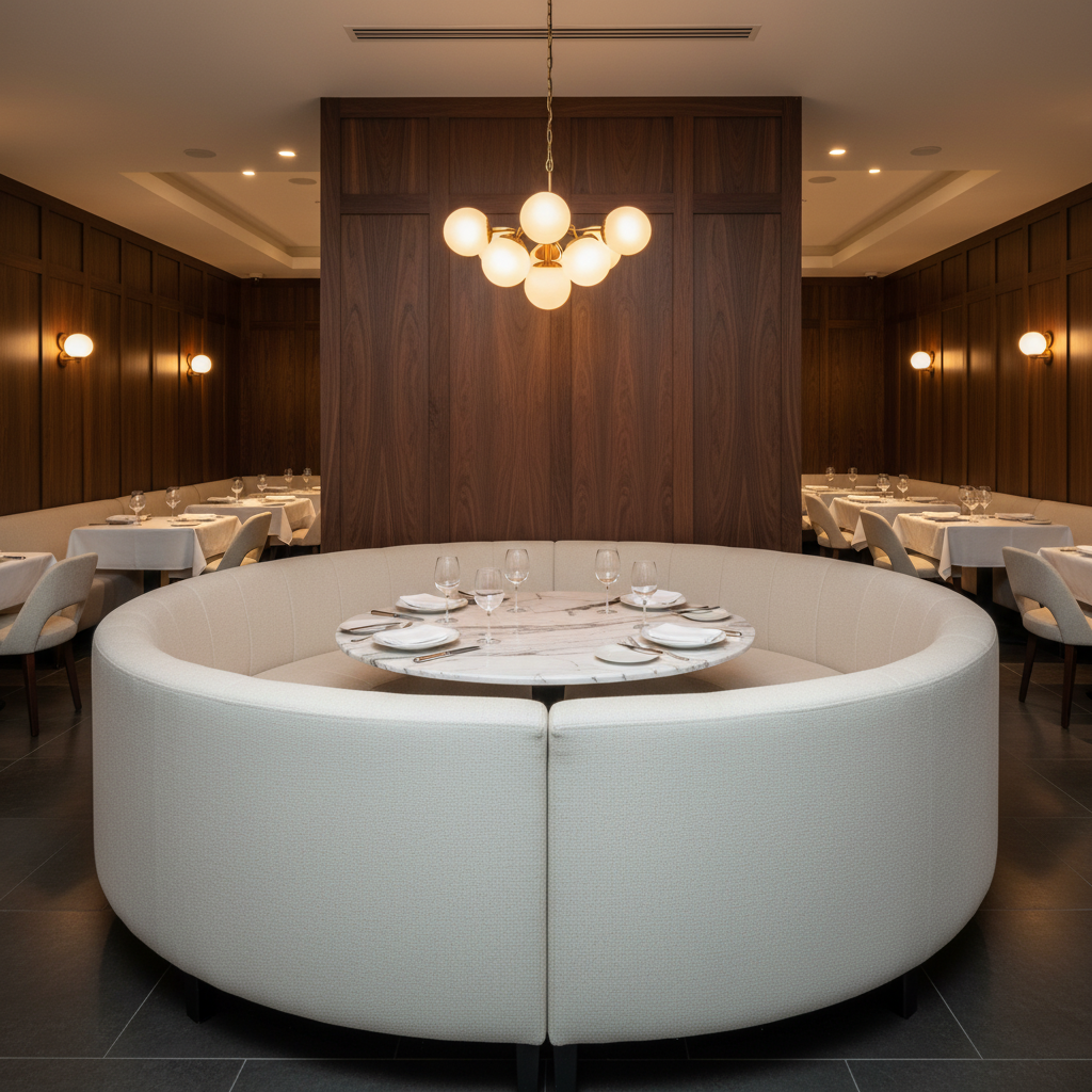 Aire Pebbled - Chalk Breathable Polyurethane Upholstered Banquette | Architectural Fabrics
