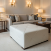 Luray Blanco Contemporary off-white Upholstered Ottoman | Architectural Fabrics