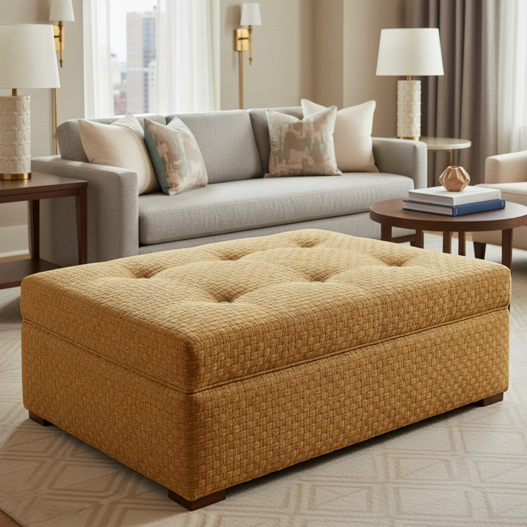 Aztec - Aztec Organic Cellulose Upholstered Ottoman | Architectural Fabrics