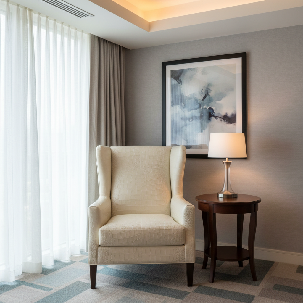 Embossed Reptile Scale Ivory Cream Upholstered Chair | Architectural Fabrics