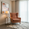 Woven Dot Pattern Terracotta Clay Upholstered Chair | Architectural Fabrics