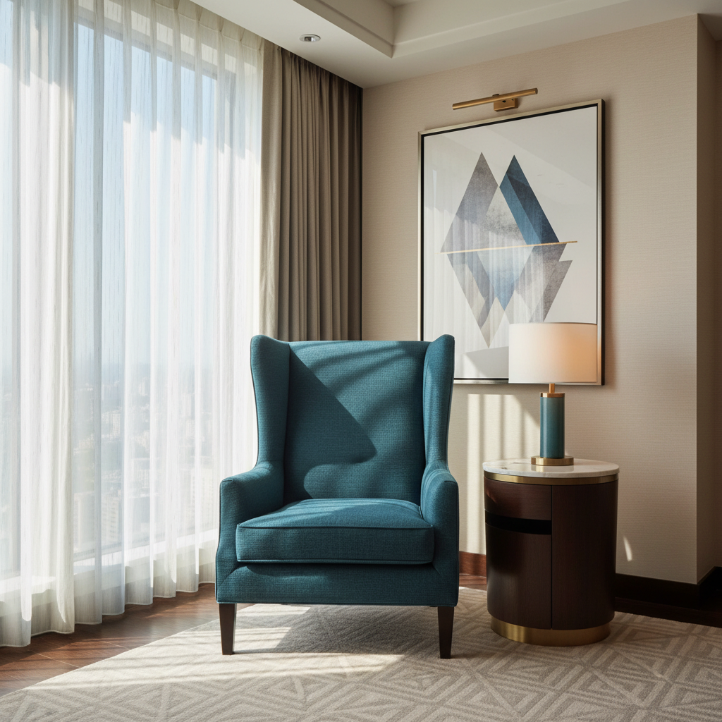 Subtle Velvet Texture Deep Teal Upholstered Chair | Architectural Fabrics