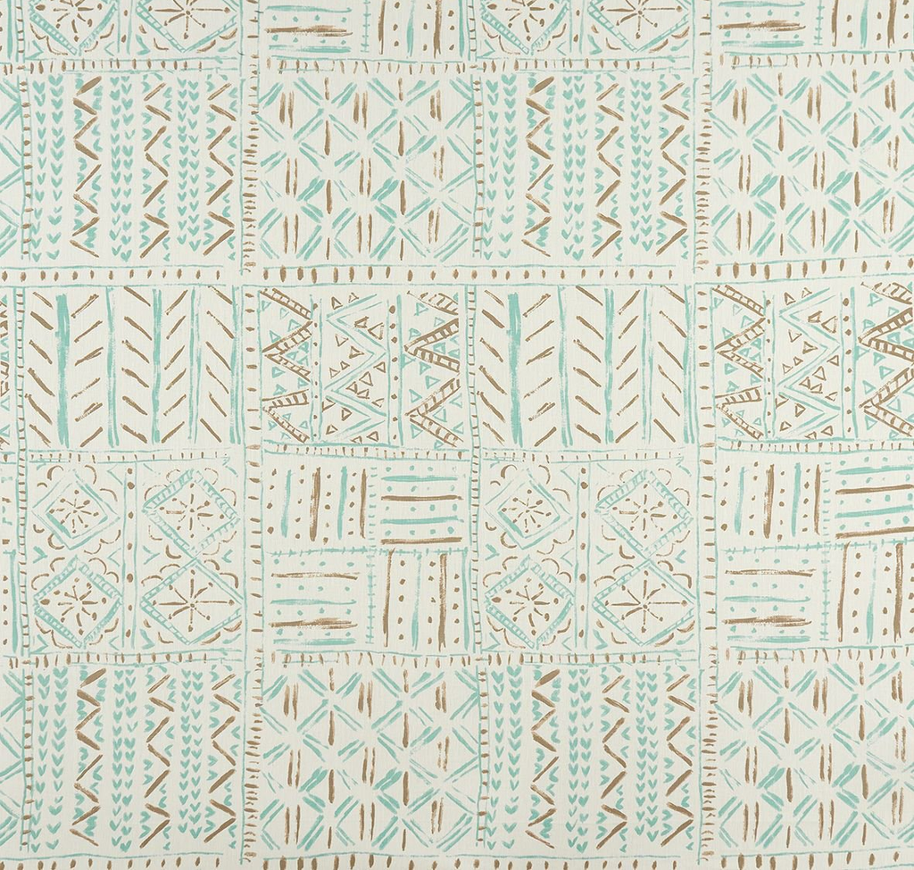 DWCY-900280 Nina Campbell Fabric Aqua Blue designer-wallcoverings-los-angeles
