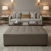 Port Royal - Smoke Upholstered Ottoman | Architectural Fabrics