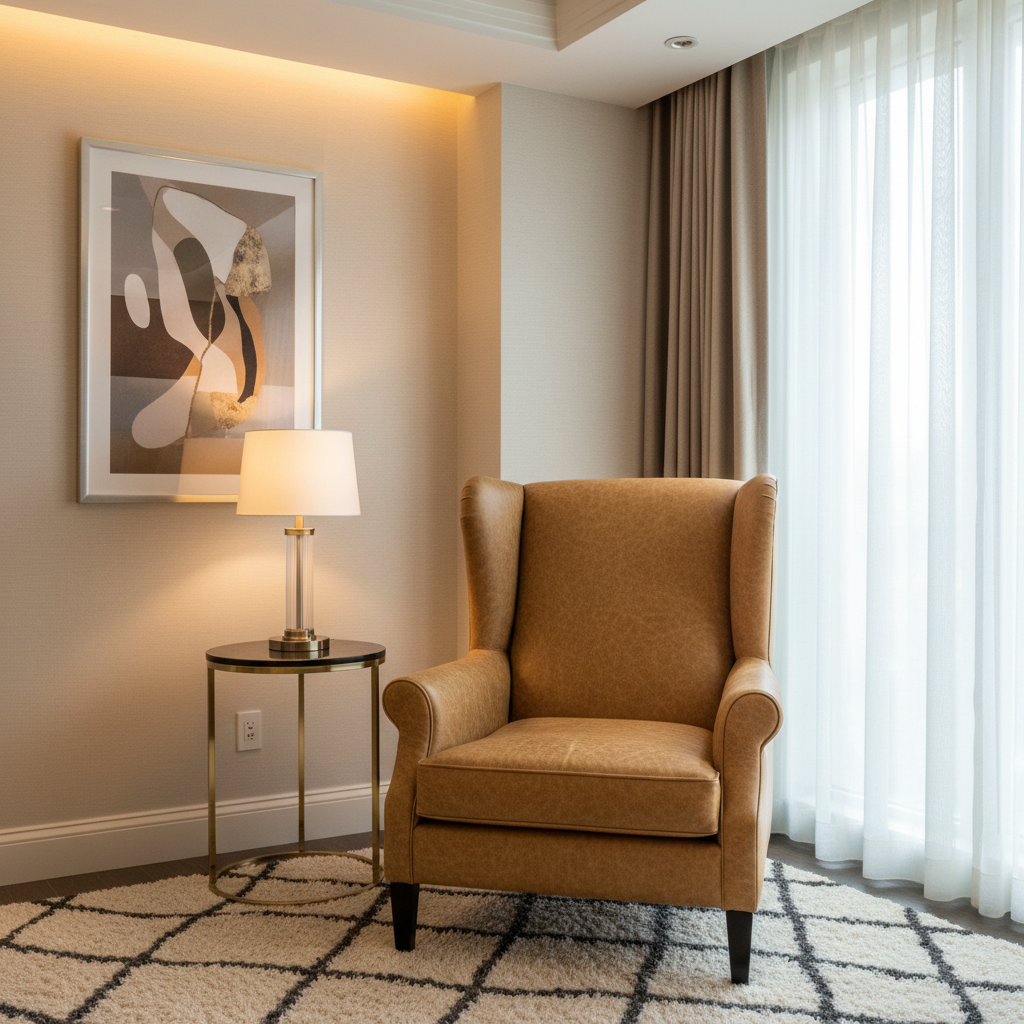 Fine Pebble Grain Golden Tan Upholstered Chair | Architectural Fabrics