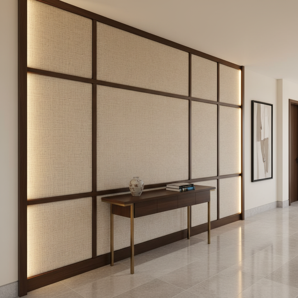 Woven Textile Texture Natural Linen Upholstered Wall Panel | Architectural Fabrics