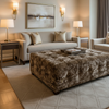 Crushed Coral - Mocha Upholstered Ottoman | Architectural Fabrics