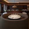 Fine Pebble Grain Dark Chocolate Upholstered Banquette | Architectural Fabrics