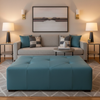 Pinnacle Rock - Sea Green Upholstered Ottoman | Architectural Fabrics