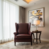 Embossed Crocodile Skin Deep Burgundy Upholstered Chair | Architectural Fabrics