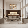 Brushed Linen Weave Misty Taupe Upholstered Sofa | Architectural Fabrics