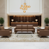 Fine Pebble Grain Rich Umber Upholstered Sofa | Architectural Fabrics