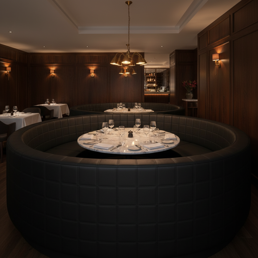 Puerto Plata - Black Upholstered Banquette | Architectural Fabrics