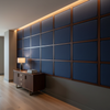 Subtle Velvet Texture Deep Indigo Upholstered Wall Panel | Architectural Fabrics