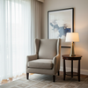 Linen Weave Texture Soft Taupe Upholstered Chair | Architectural Fabrics